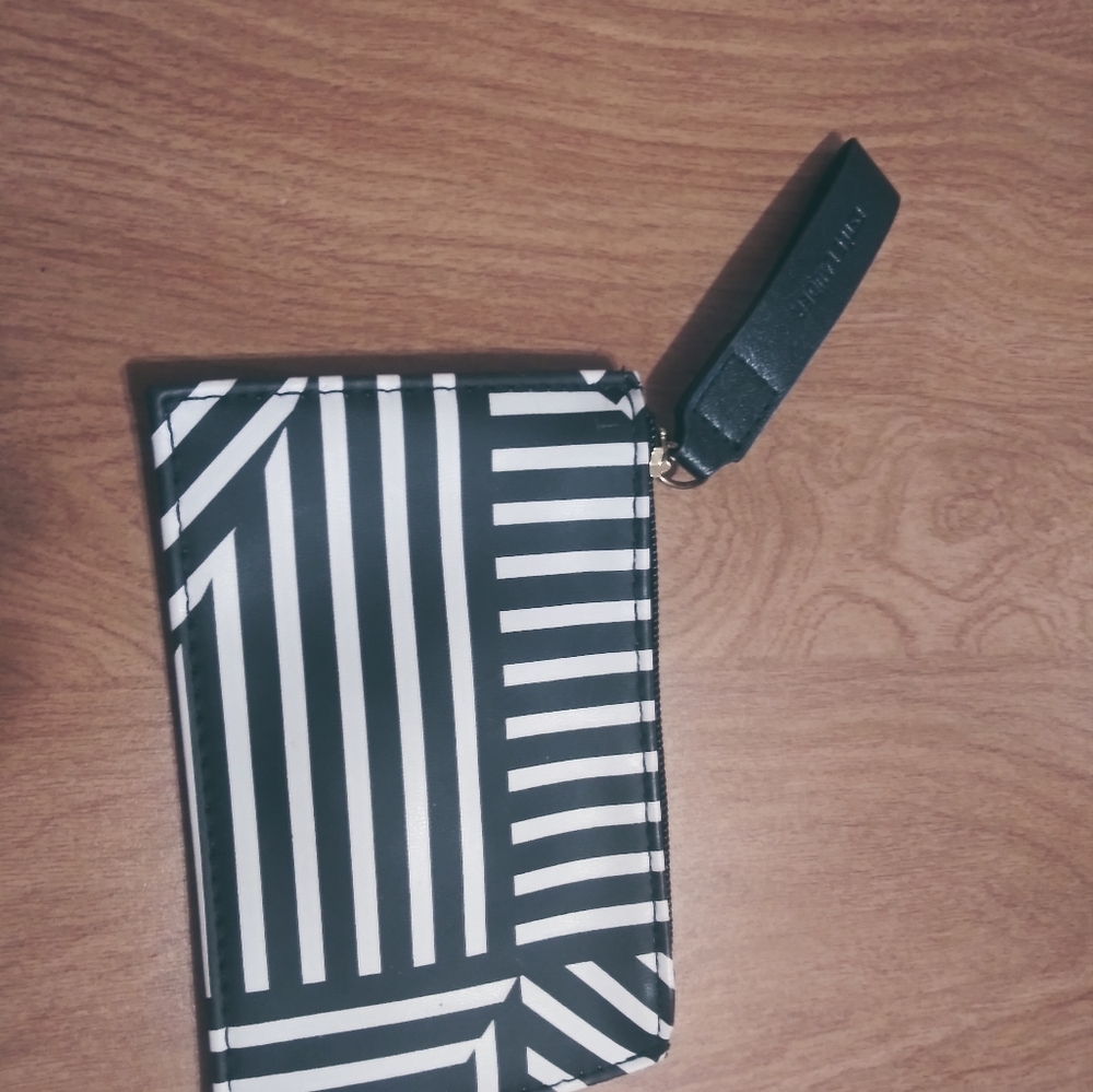 Lancome Black and White Striped Wallet